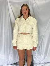 GOLD CREAM TWEED BLAZER