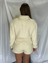 GOLD CREAM TWEED BLAZER