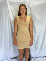 BACK CUT OUT DRESS TAUPE