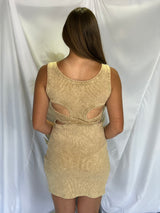 BACK CUT OUT DRESS TAUPE