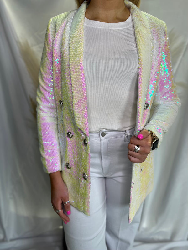 SEQUIN DOUBLE BREASTED JACKET