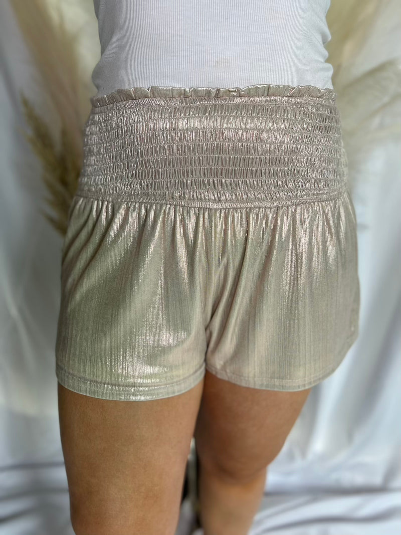 Smocked Skort Cream