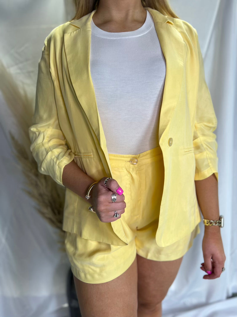 Yellow Matching Blazer Set