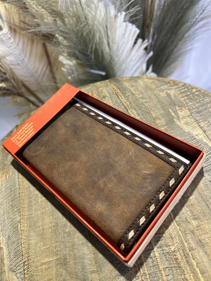 Tan/Brown Checkbook Wallet