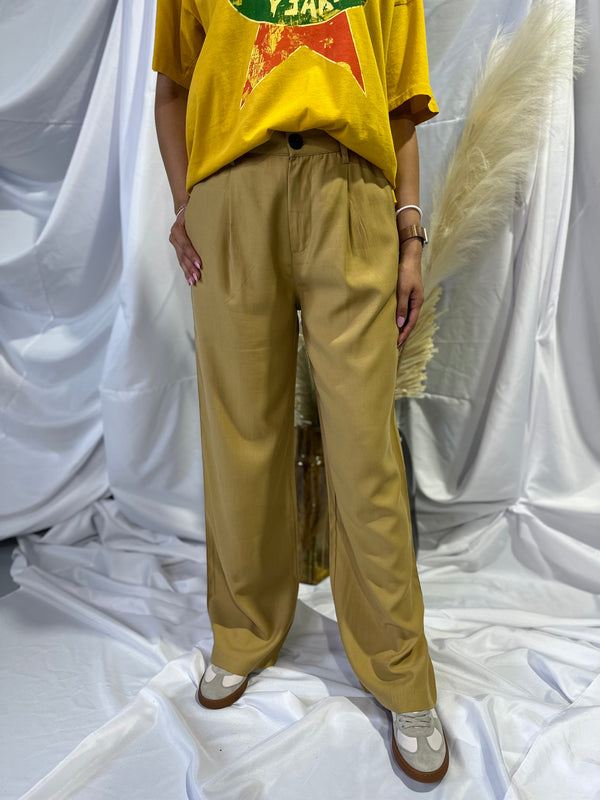 Wide Leg Pleated Slacks