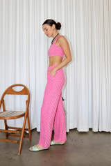 PINK CHECKERED PANTS