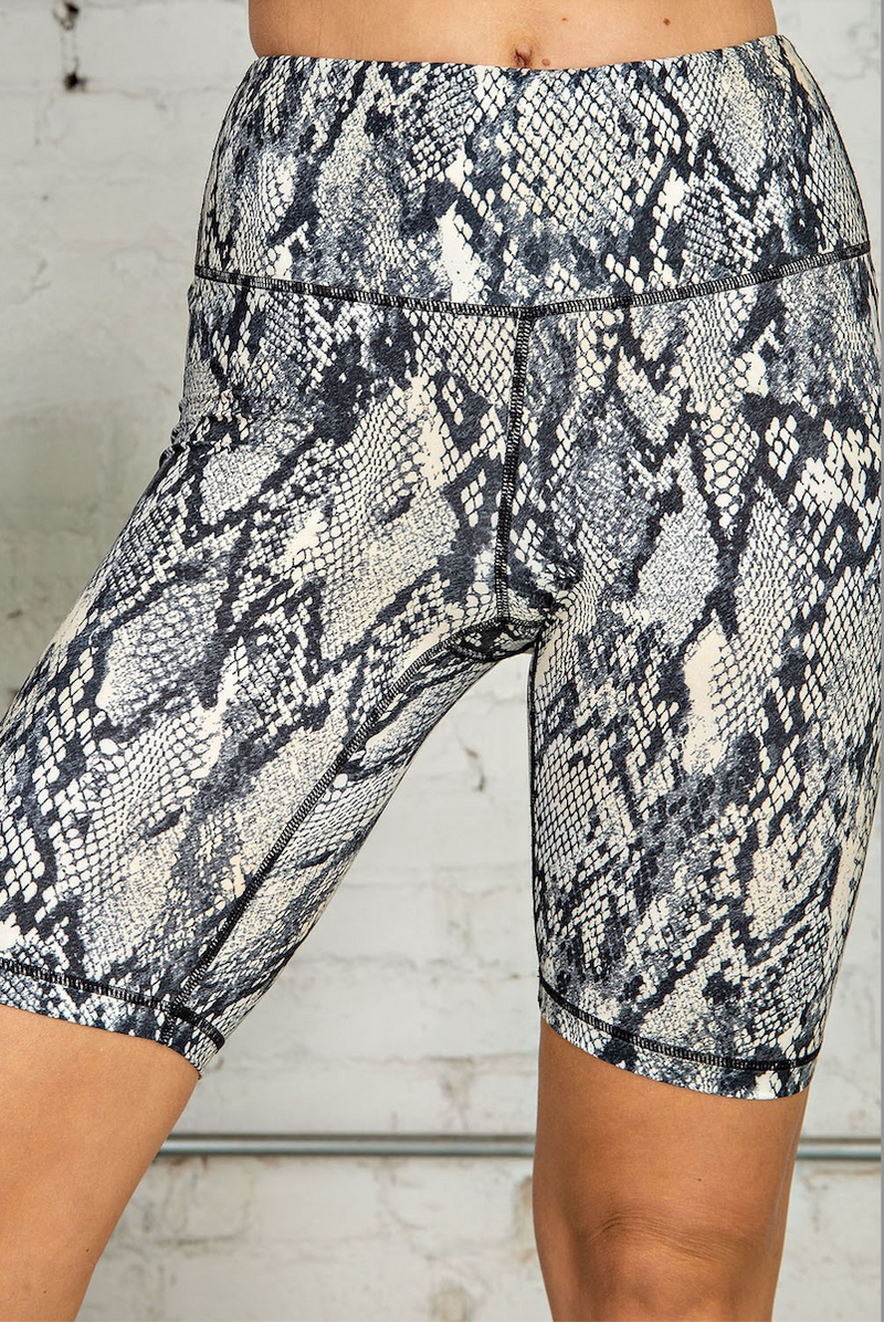 Snake Print Biker Shorts