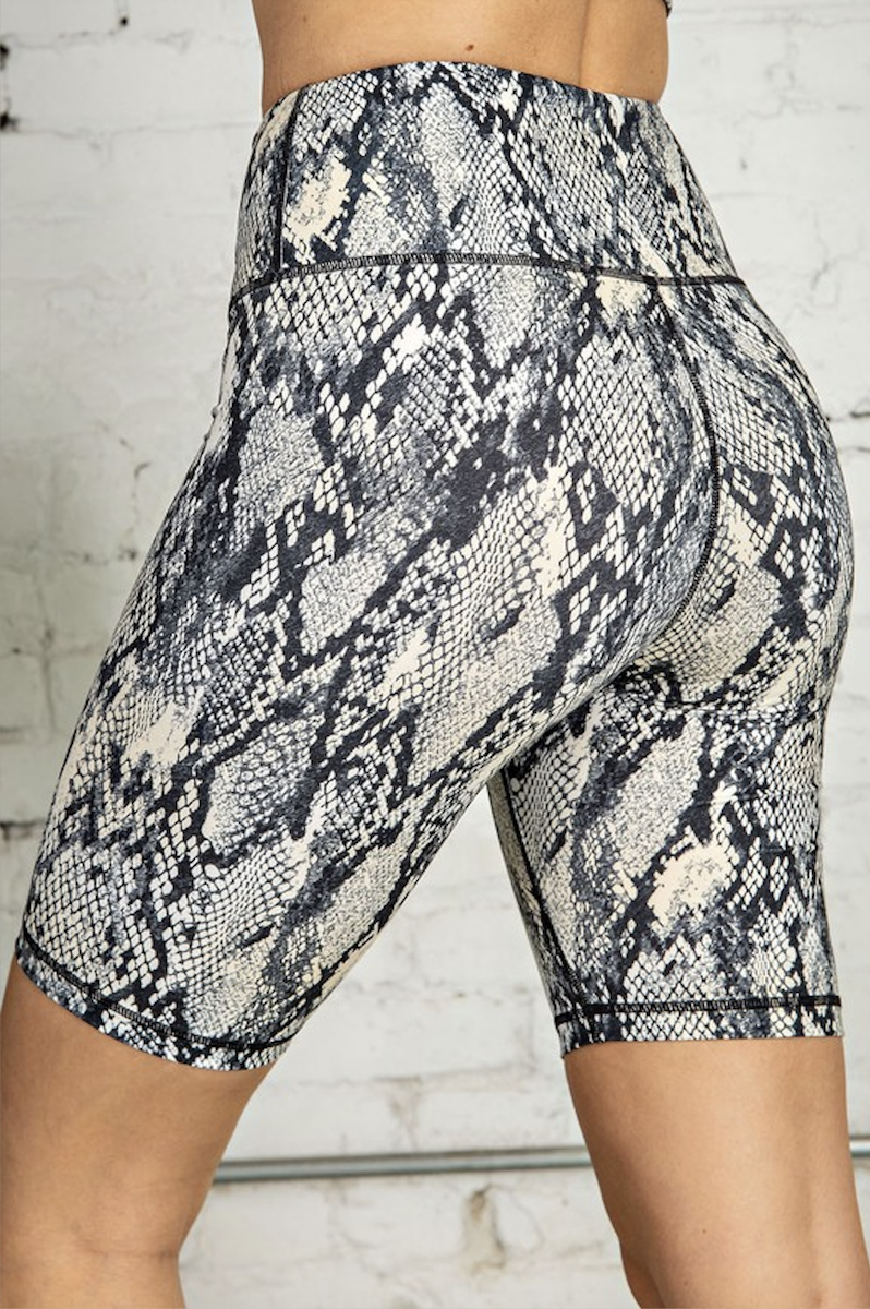 Snake Print Biker Shorts