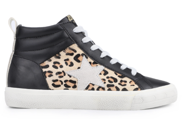 Lester Sneaker- Black/ Leopard