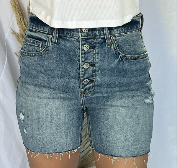 Kailey High Rise Mid Thigh Shorts