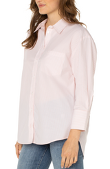 Peony Pin Stripe Oversized Classic Button Shirt