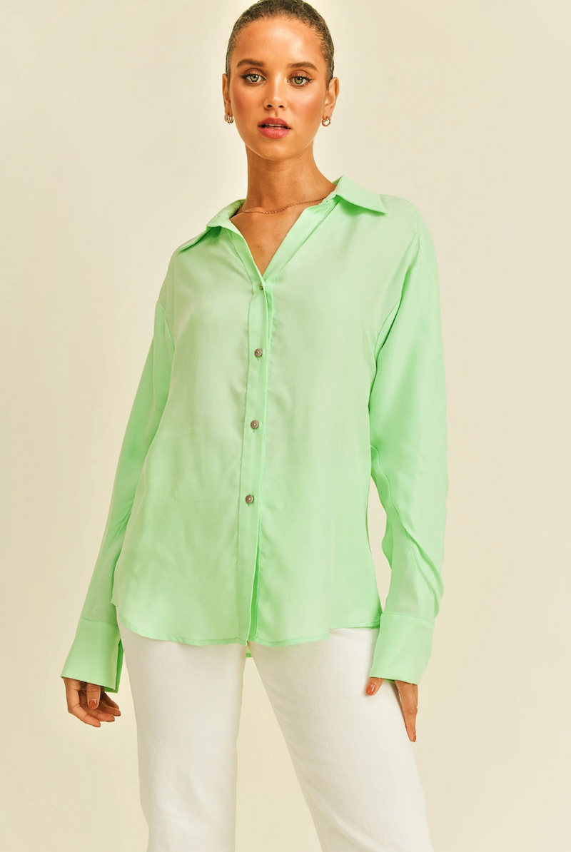 MINT BUTTON DOWN BLOUSE