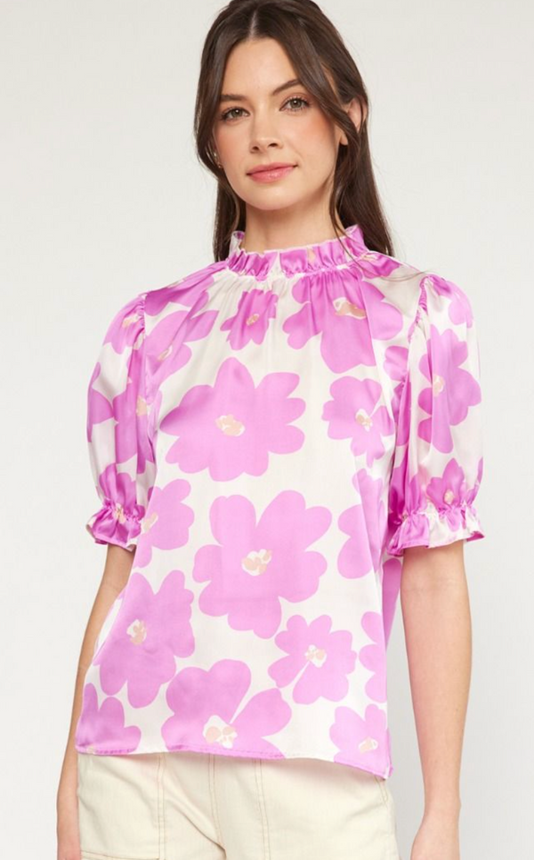 Paris Stroll Floral Blouse