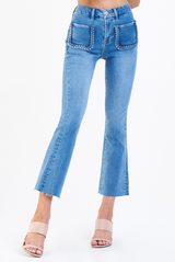 Jeanne Super High Rise Cropped Flare Jeans