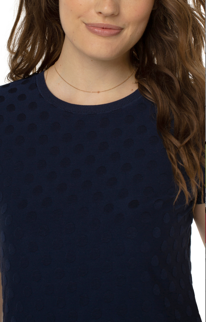 NAVY POLKA DOT SLIM FIT TEE