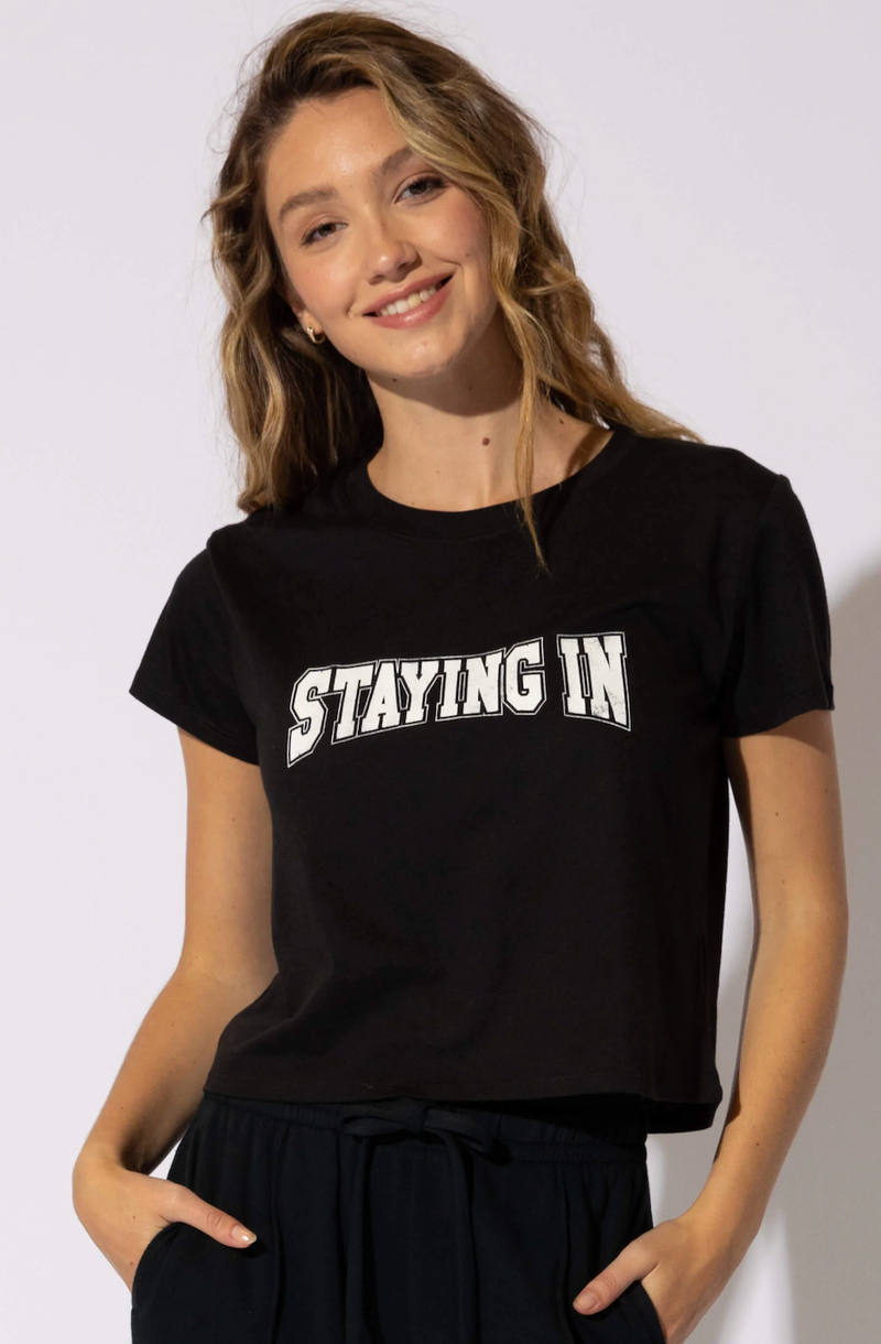 STAYING IN DYLAN TEE BLACK