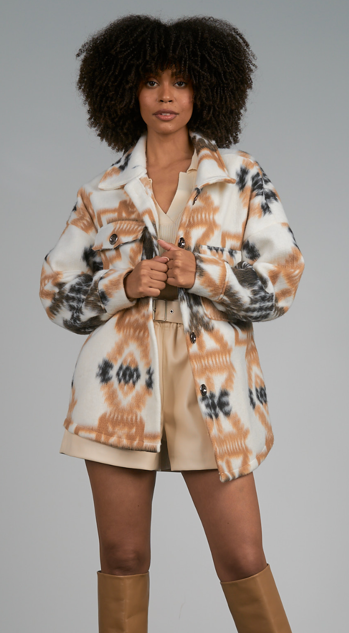 Brushed Print Jacket