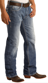 Double Barrel Straight- Medium Wash