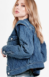 Courtney Quilted Denim Boxy Jacket