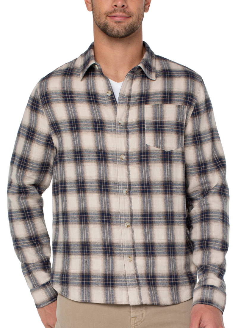 NATURAL PLAID FLANNEL SHIRT