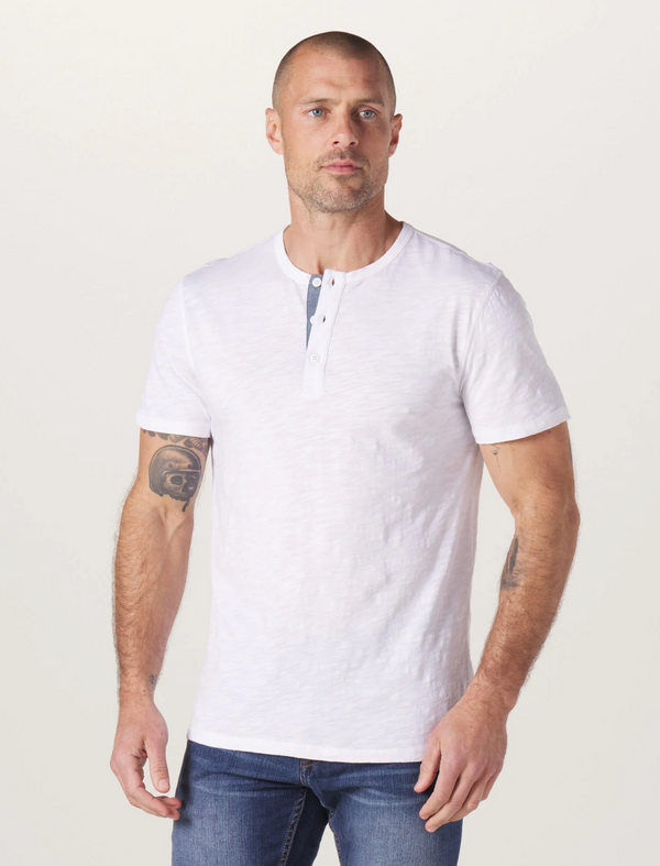 White Vintage Slub Henley