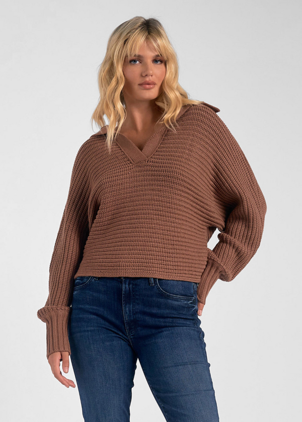 V-Neck Open Collar Sweater