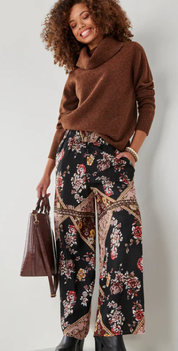 Boho Floral Wide Leg Pants