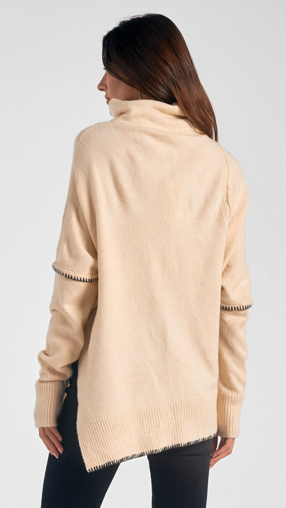 Asymmetrical Turtleneck Sweater