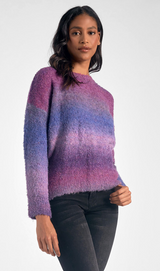 Hi-Lo Crewneck Ombre Sweater