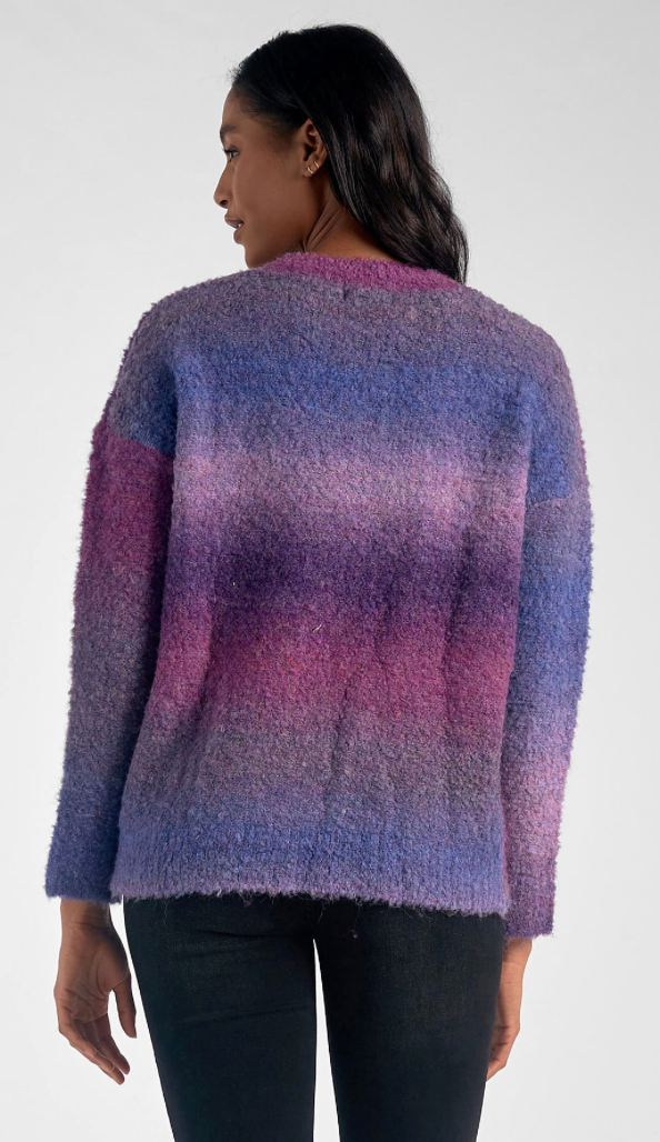 Hi-Lo Crewneck Ombre Sweater