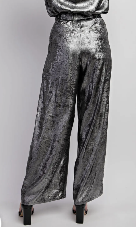 Shimmer Woven Wide Leg Pants