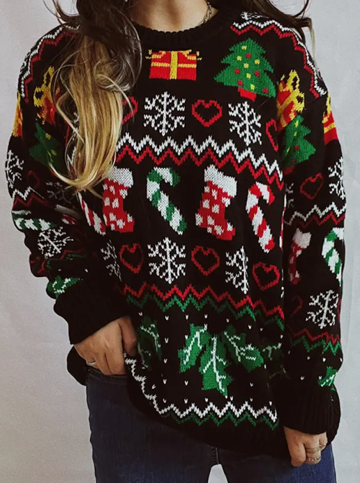 Christmas Pattern Pullover Sweater