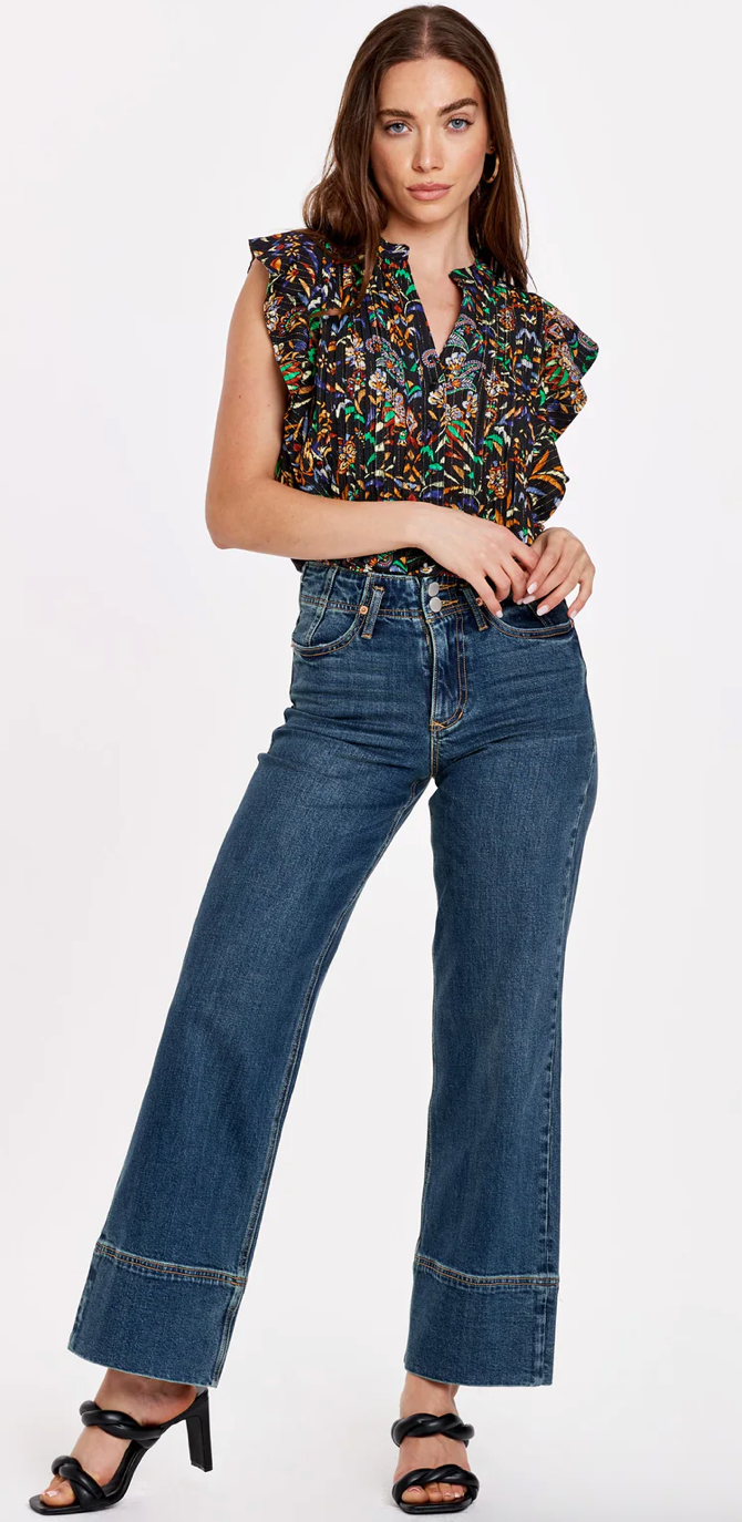 Holly Super High Rise Wide Hem Straight Jeans