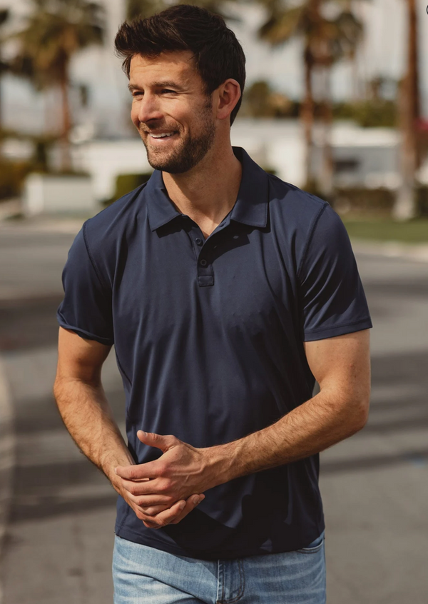 NAVY CROSS BACK POLO