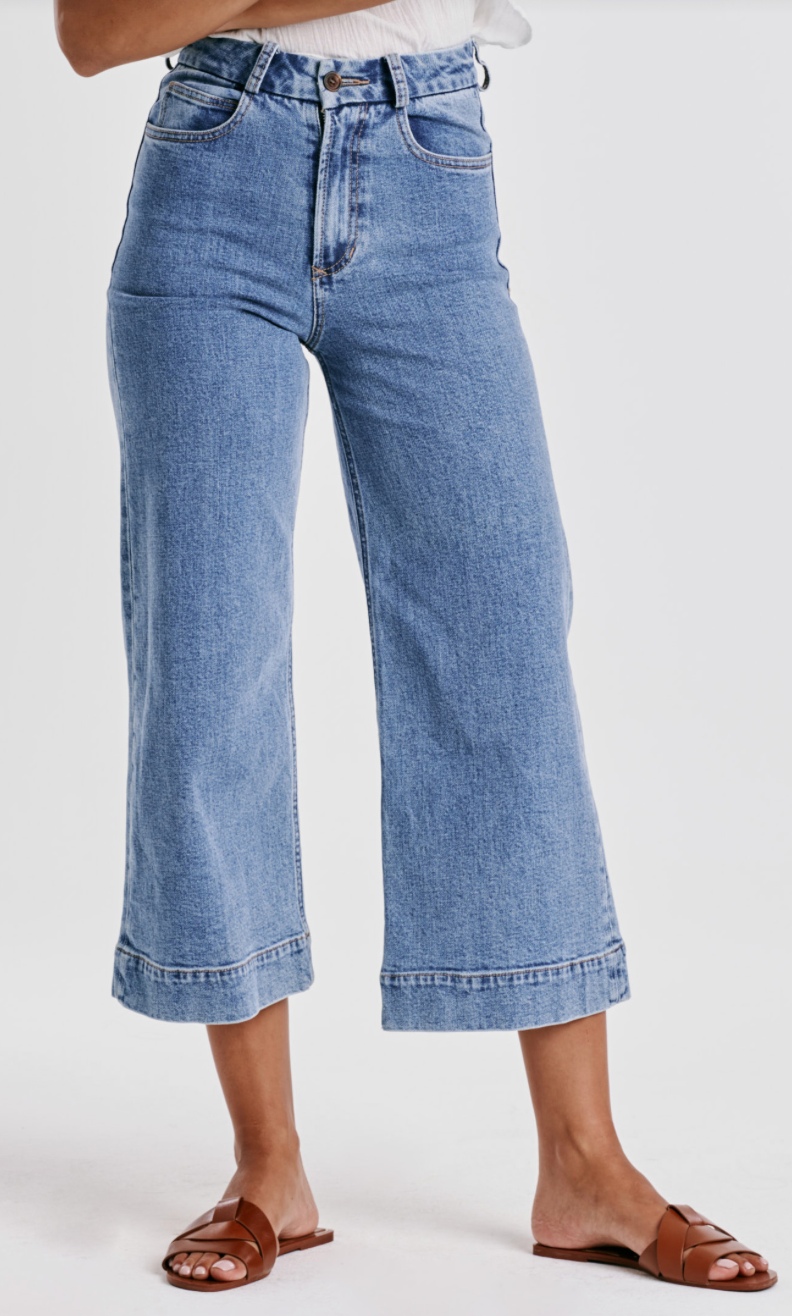 Audrey Super High Rise Cropped Wide Leg Jeans