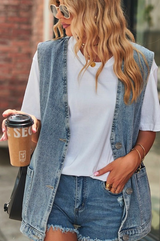 Oversized Denim Vest