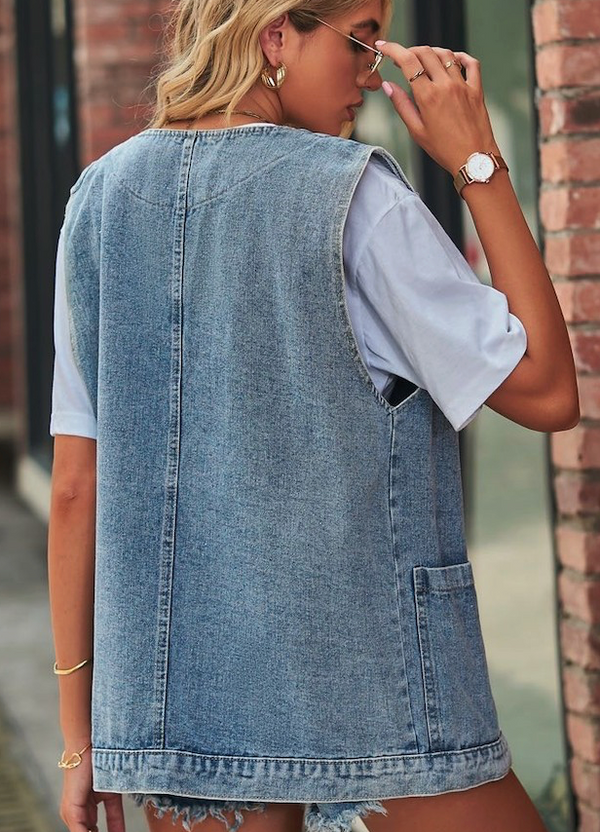 Oversized Denim Vest