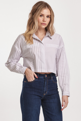 Arianna Cropped Front Tie Shirt