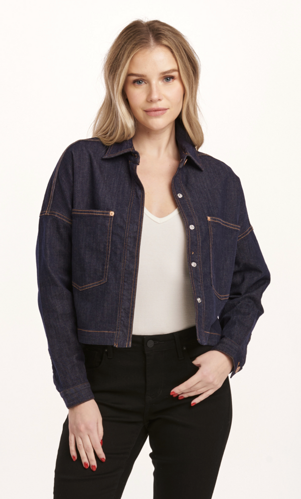 Gina Cropped Denim Shirt Jacket