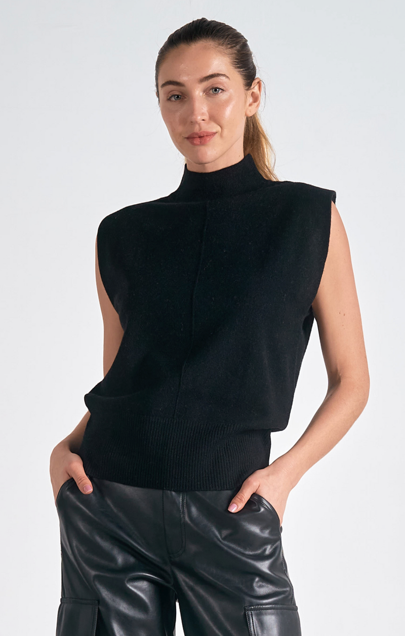 Viviana Mock Neck Sleeveless Sweater