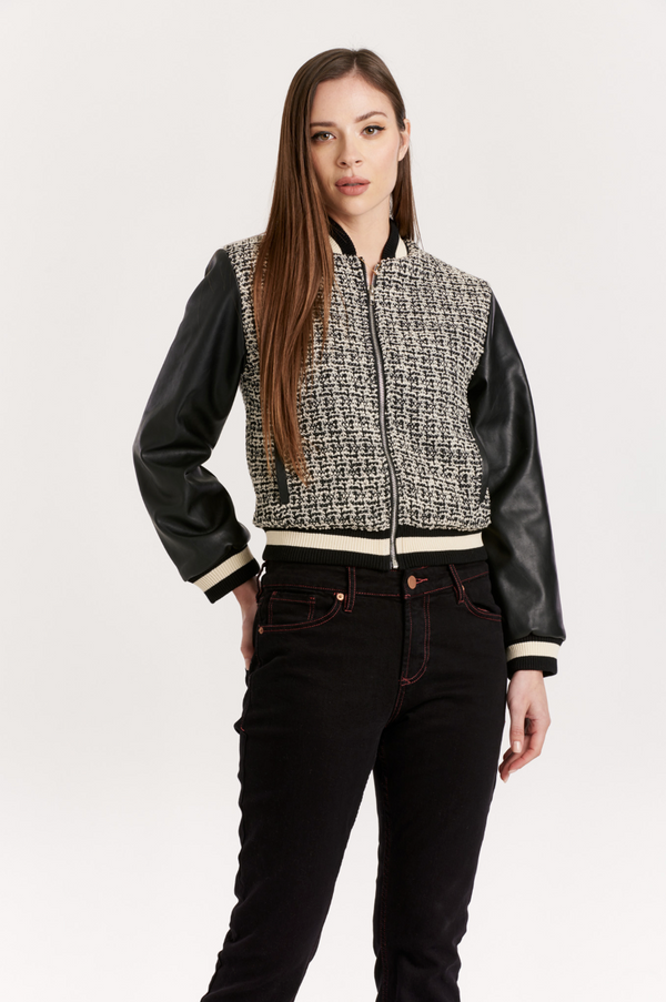 Janel Tweed Bomber Jacket