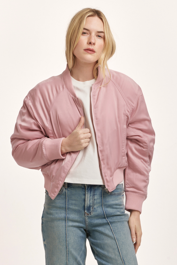 Samaria Satin Bomber Jacket