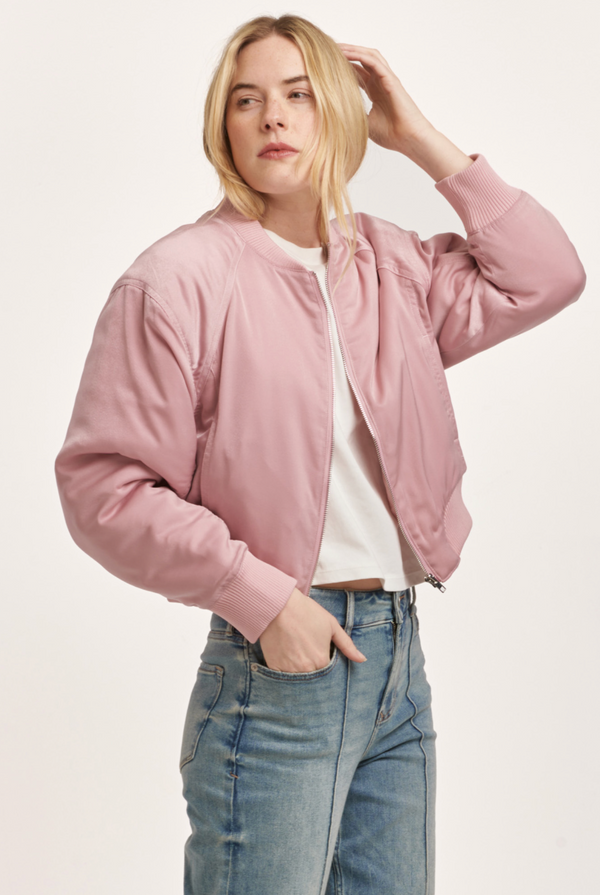 Samaria Satin Bomber Jacket