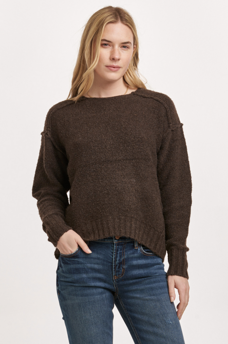 Jenna Raw Detail LS Relaxed Sweater