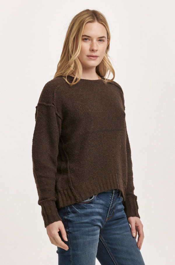 Jenna Raw Detail LS Relaxed Sweater