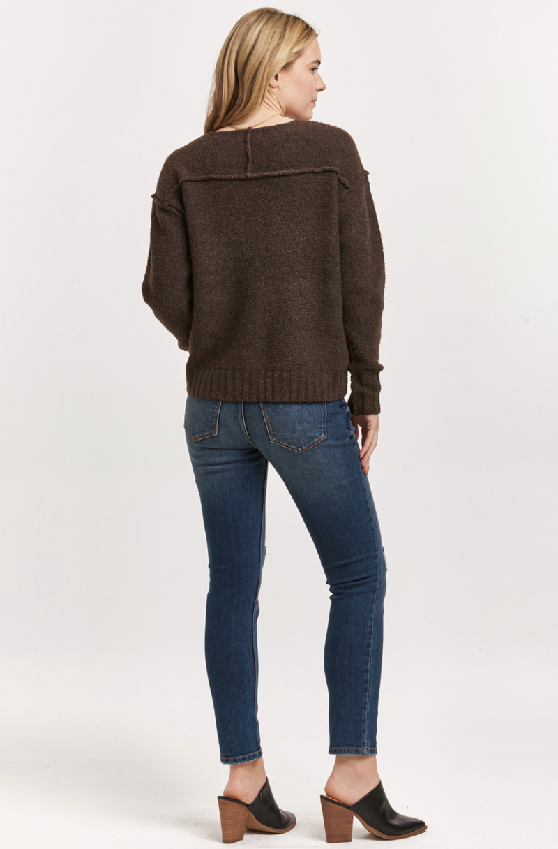 Jenna Raw Detail LS Relaxed Sweater