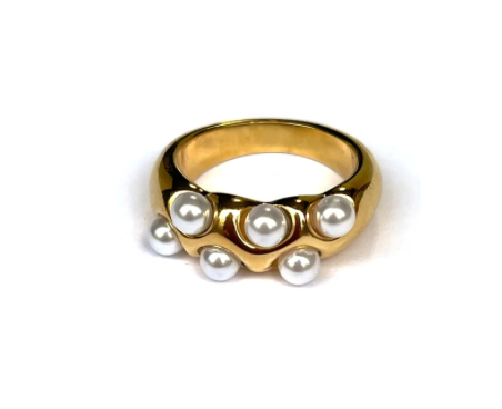 Hazel Pearl Studded Ring