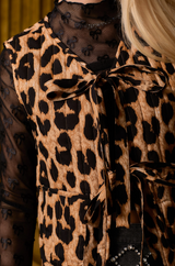 The Cindy Leopard Bow Tie Vest