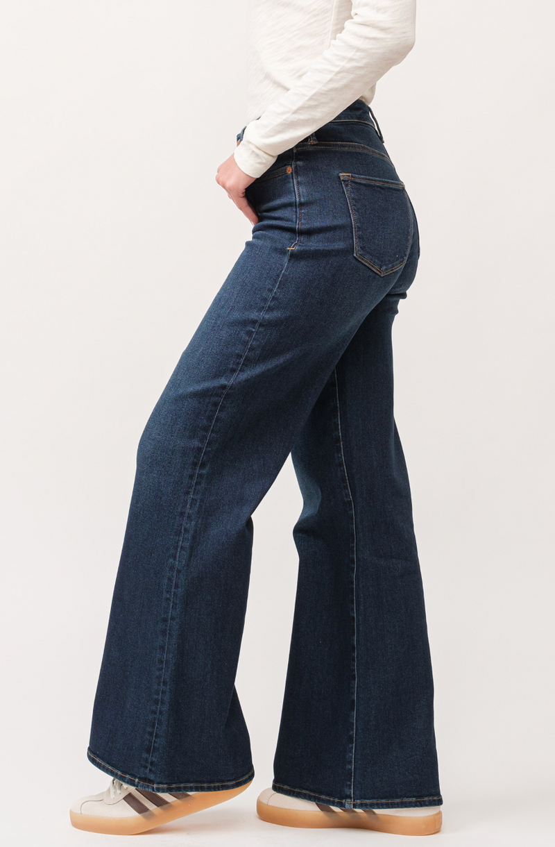 Fiona High Rise Clean Hem Wide Leg Jeans