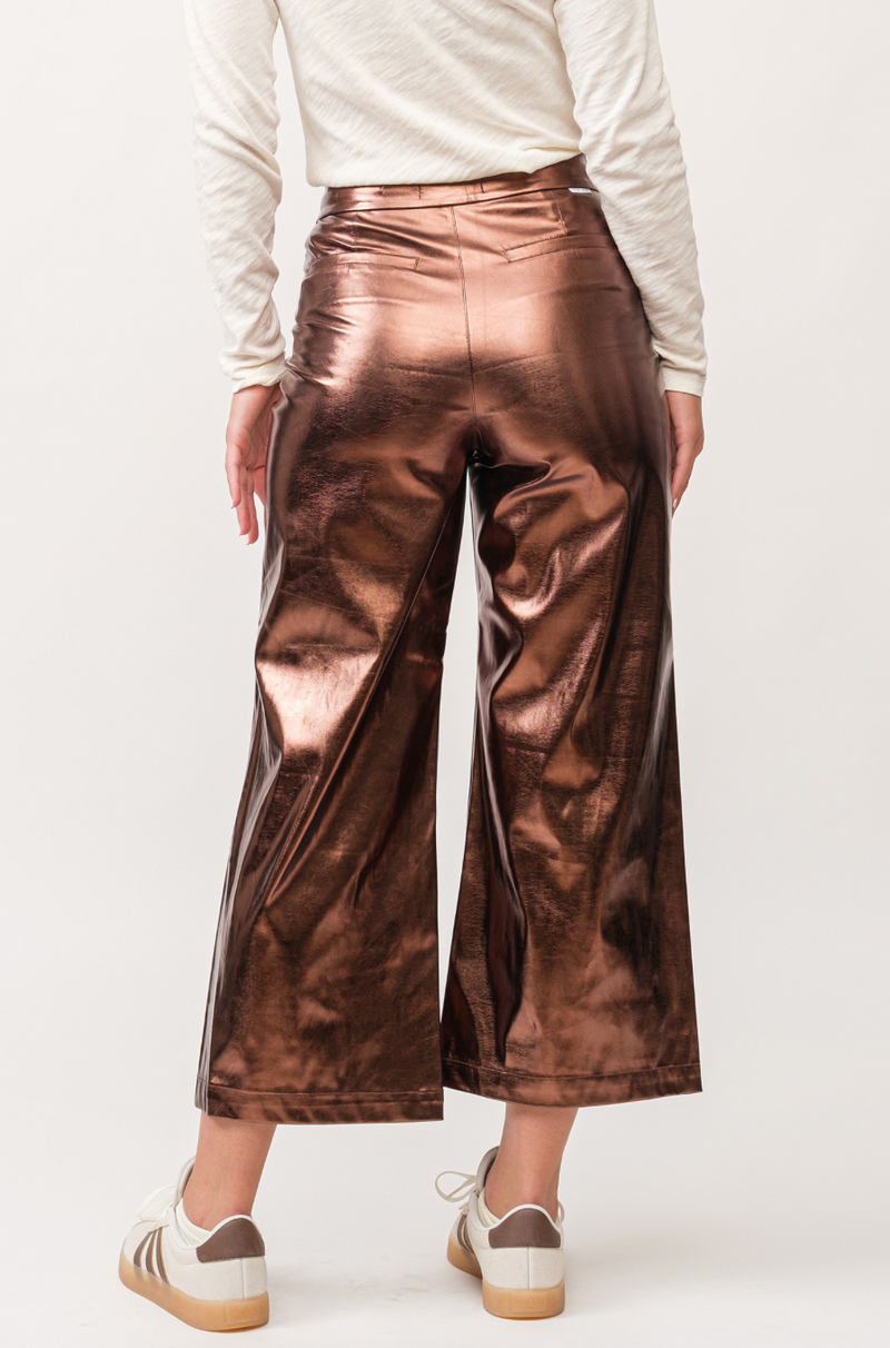 Audrey High Rise Wide Clean Hem Cropped Pant